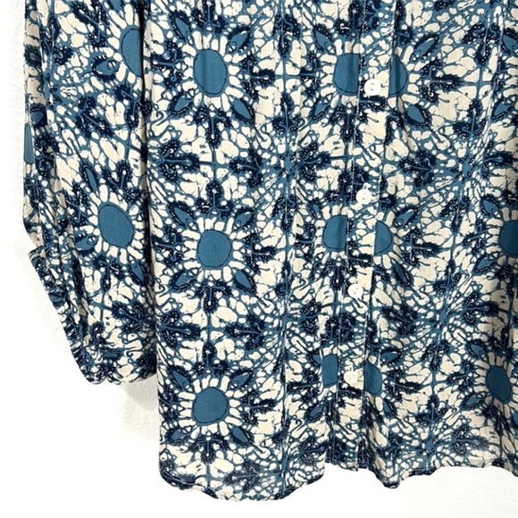 Lucky Brand Boho Billowy Button Up Blouse Medium - Picture 4 of 8